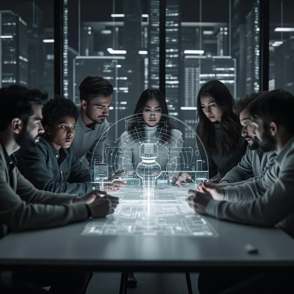Equipo trabajando en un proyecto de IA